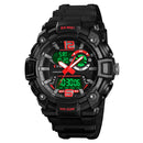 SKMEI 1529 5ATM Waterproof Luminous 3 Time Multi-Function Back Light Dual Display Men Watch Digital Watch