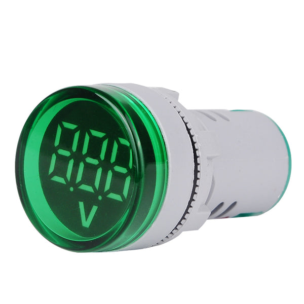 5pcs Green ST16VD 22mm Hole Size 6-100 VDC Digital Voltmeter Round Voltage Detector Tester Mini LED Voltage Indicator Signal Light Monitor