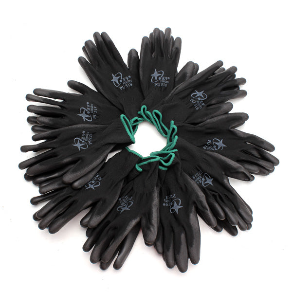 12Pairs XINGYU PU518 13Gauge Nylon Nitrile Anti-static Palm Coated Work Safety Gloves Large Size