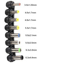 8Pcs Universal AC DC 2 Pin Power Adapter Tips for Power Charge Tester