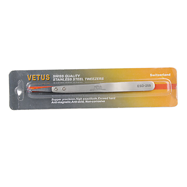 Vetus ESD 259 Handle Stainless Tweezers with 8pcs Exchengeable Tips