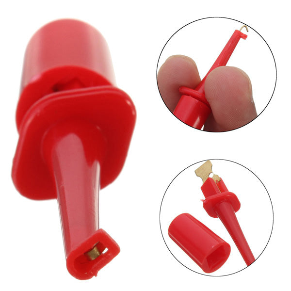 10Pcs Multimeter Lead Wire Probe Test Hook Kit Connector Electronics Laborator