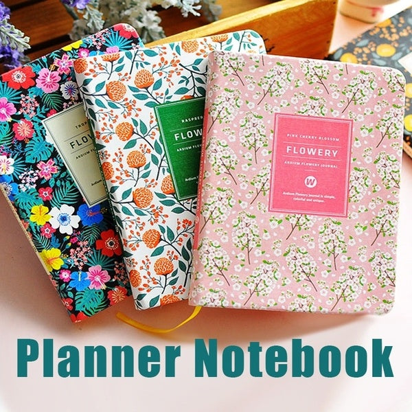 Floral Leather Cover Planner Notebook Daily planner Weekly Planner Monthly Planner Student Planner Day Planner Daily Deals School Planner Personal Diary Agenda Book Yearly Planner Pocket Planner Daymi
