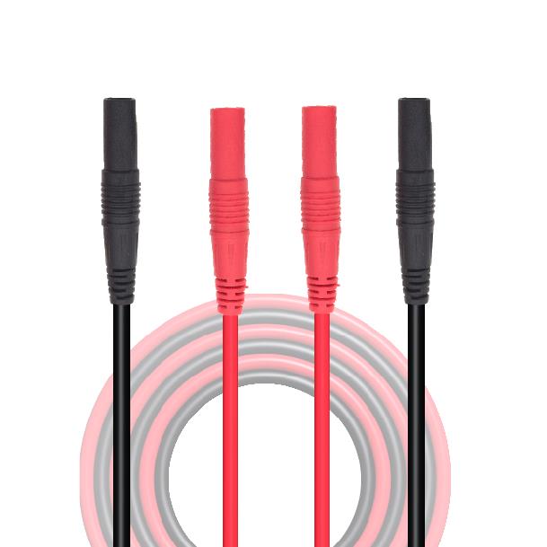 Y238 2Pcs  LCR Bridge Test Cable Universal Digital Multimeter Plug Milliohm Test Line Test Clips