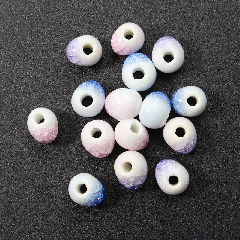 5Pcs 8mm Round Frozen Ceramic Loose Beads Handmade DIY Jewelry Making