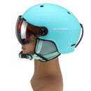 Moon Winter Ski Snowboard Helmet With Visor Goggles Sport Mask Safety Windproof