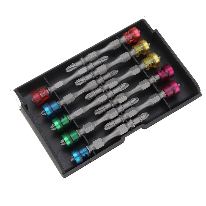BROPPE 10pcs Double Head 65mm S2 Alloy PH2 Phillips Magnetic Screwdriver Bit Set 1/4 Inch Hex Shank