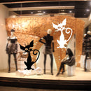 Halloween Magic Cat Sticker PVC Removable Wall Window Sticker Terror Halloween Decorations