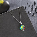 925 Sterling Silver Colorful Shining Cube Crystal Necklace Silver Charm Necklace for Women