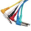 Right Angle 1/4" 6Pcs Guitar Effect Pedal Board Cable Patch Cord