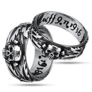 Punk Biker Skull Finger Ring Titanium Steel Men Women Couple Size 8-11 Jewelry
