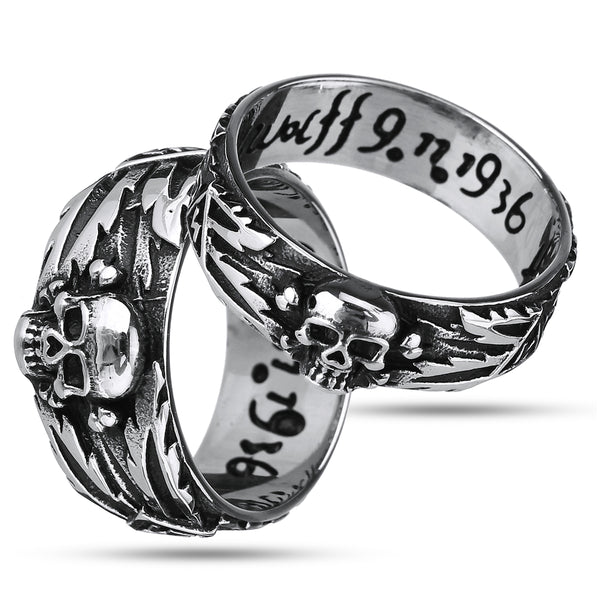 Punk Biker Skull Finger Ring Titanium Steel Men Women Couple Size 8-11 Jewelry
