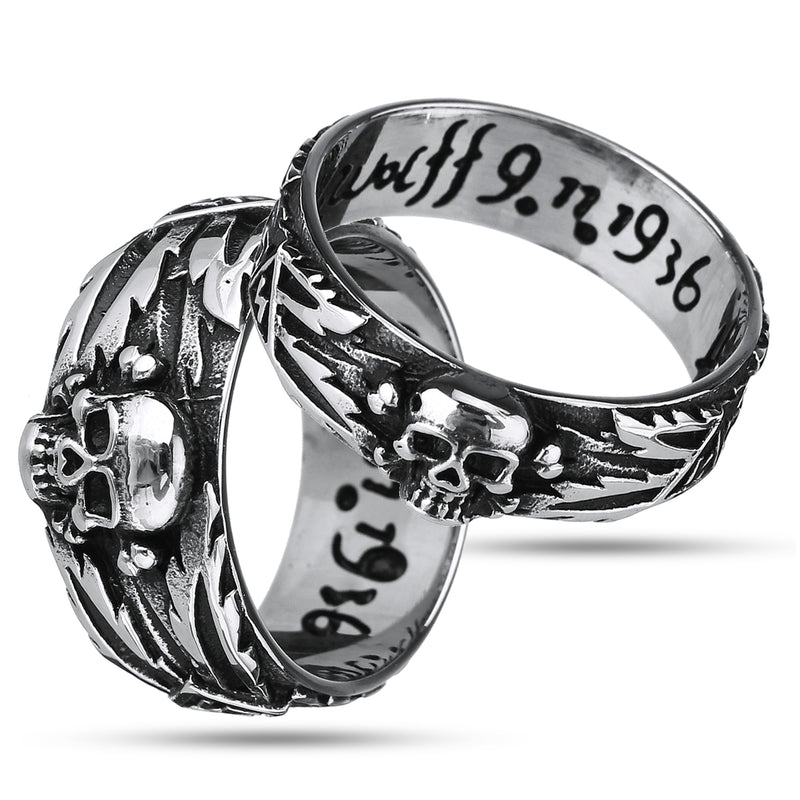 Punk Biker Skull Finger Ring Titanium Steel Men Women Couple Size 8-11 Jewelry
