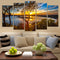 5 Panel Canvas Painting Sunset Lake Tree Seascape Landscape Poster Paintings Wall Art Decor Picture
