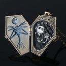 DEFFRUN Nightmare Before Christmas Quartz Pocket Watch Retro Antique Pendant Necklace Children Gift