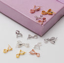 925 Pure Sterling Silver Oval Crystal Buckle Clip DIY Accessories Pendant Pin