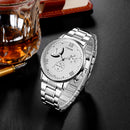 Full Steel Men Wrist Watch Business Style Decorative Dials Stainless Steel Quartz Watches