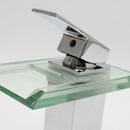 LED Bathroom Sink Faucet Waterfall Water Flow Chrome One Hole/Handle Vessel