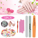 5PCS Manicure Kits Separators Nail File Sponge Strip Polishing Strip Grinding Strip Nail Art Set