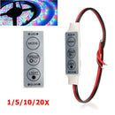 Mini 3 Keys Inline Dimmer Controller 12V for Single Color 5050 3528 Led Light Strip