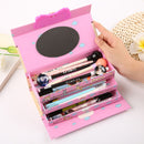Kawaii 3-layer Large Capacity Pencil Case School Pen Case Portable Pencil Bag Pencils Pouch School Pen Box Stationery High School Large Storage Bag Pouch Holder Box