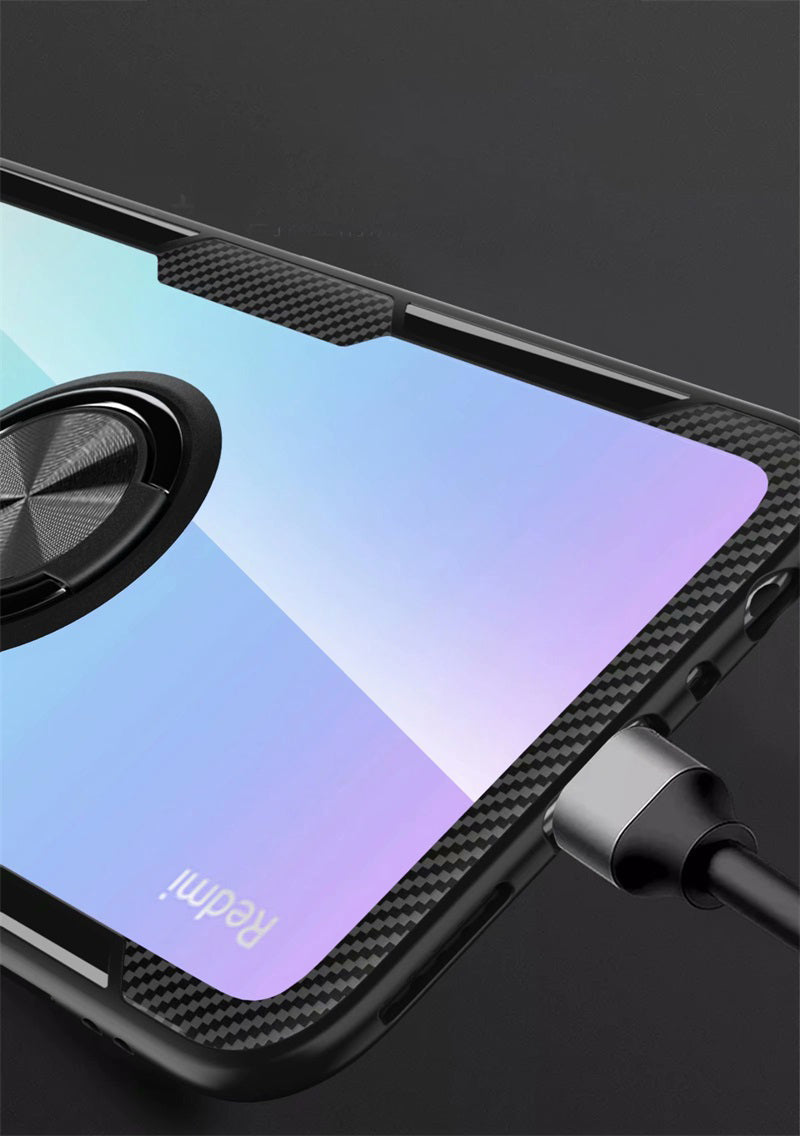 For Xiaomi Redmi Note 8 Case Bakeey 360 Adjustable Ring Holder Anti-slip Shockproof Transparent TPU Protective Case