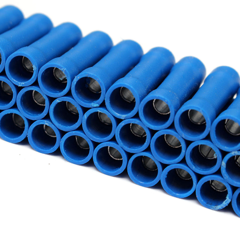 50Pcs Insulated Butt Wire Connector Crimp Terminal 10-22AWG 0.5-6.0mm2 PVC Kit