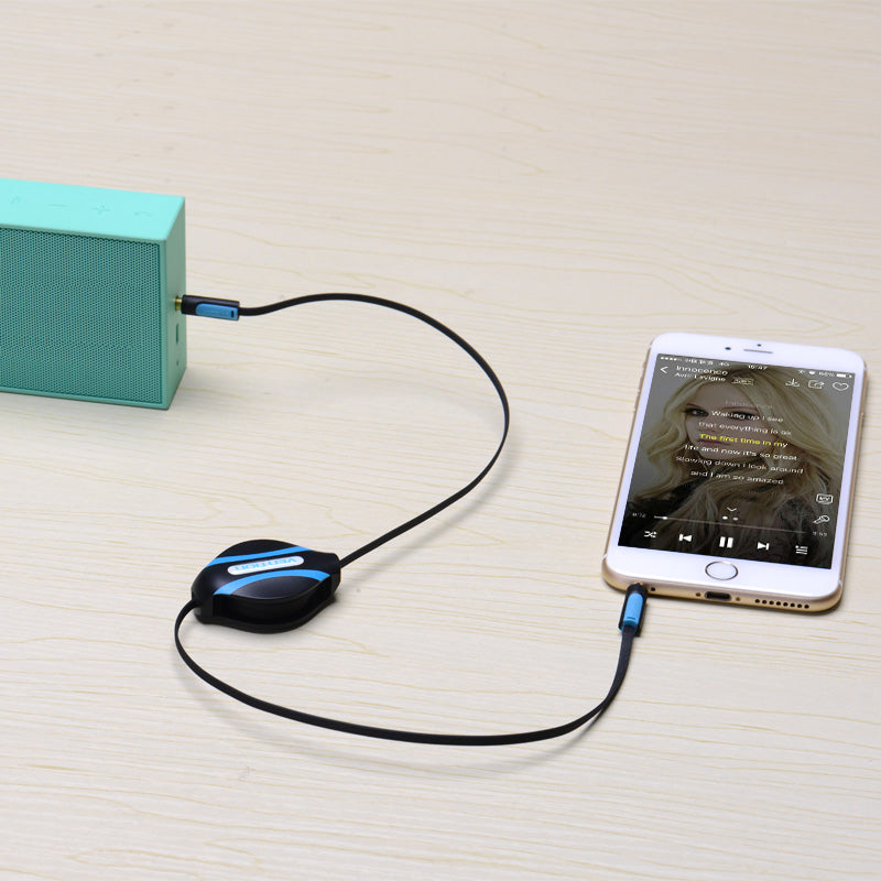 Vention BEABF 1M Retractable 3.5mm Jack to Jack Audio Cable Car Stereo Aux Cable For Headphone
