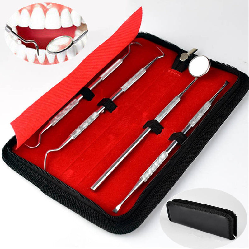 4Pcs Dental Mirror Stainless Steel Dental Tools Kit Mouth Mirror Dental Kit Instrument Dental Pick