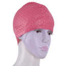 Unisex Waterproof Silicone Stretch Swim Hat Swimming Long Hair Cap Rose X7B5