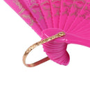 Chinese Dance Party Wedding Lace Flower Folding Hand Held Flower Fan (Rose  O4M7