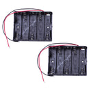 Two-Wires Black Plastic Battery Case Slot Holder 5 x 1.5V AA 2PCS P5Z1