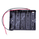 Two-Wires Black Plastic Battery Case Slot Holder 5 x 1.5V AA 2PCS P5Z1