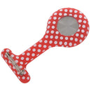 Red white dots pattern Silicone Nurses Brooch Tunic Fob Pocket Watch Stainl