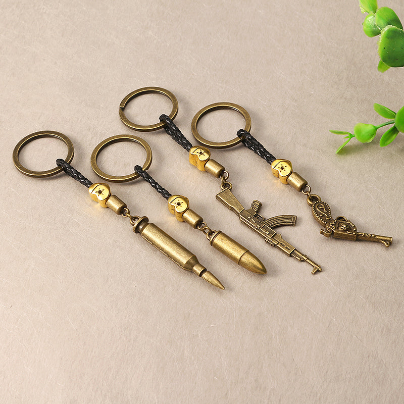 Suicide Spuad Keychain Bullet and Gun Pendant Keyring Gift