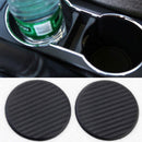 2Pcs/Set Auto Car Accessories Water Cup Slot Non-Slip Carbon Fiber Look Mat Decorations
