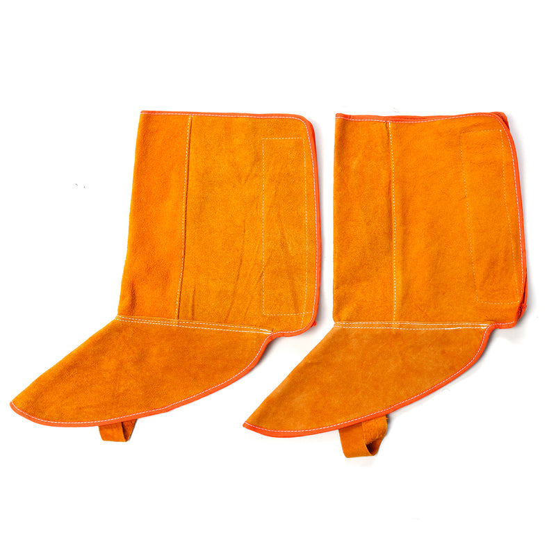 1Pair 8.3 Inch Cowhide Leather Welding Feet Protection Cover Sleeves Flame Resistant Safe Gloves