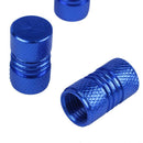 4x Car Knurling Pattern Tyre Tire Stem Covers Caps Blue