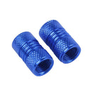 4x Car Knurling Pattern Tyre Tire Stem Covers Caps Blue