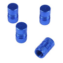 4x Car Knurling Pattern Tyre Tire Stem Covers Caps Blue