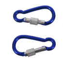 2x Travel Blue Aluminum Alloy Spring Loaded Gate Carabiner Bag Hook