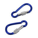 2x Travel Blue Aluminum Alloy Spring Loaded Gate Carabiner Bag Hook