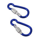 2x Travel Blue Aluminum Alloy Spring Loaded Gate Carabiner Bag Hook