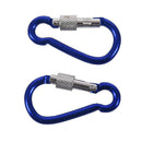 2x Travel Blue Aluminum Alloy Spring Loaded Gate Carabiner Bag Hook