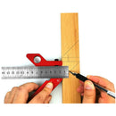 Drillpro YX-3 Woodworking Magnetic Center Scriber Finder 45 90 Degrees Angle Line Caliber Ruler Metric and Inch Wood Measuring Scribe Tool