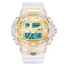 SBAO 8018 Waterproof LED Display Dual Display Watch Transparent Digital Watch