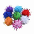 100 pcs Mini Colorful Sparkly Glitter Tinsel pompon Balls Toys Dog Cat Bird