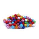 100 pcs Mini Colorful Sparkly Glitter Tinsel pompon Balls Toys Dog Cat Bird