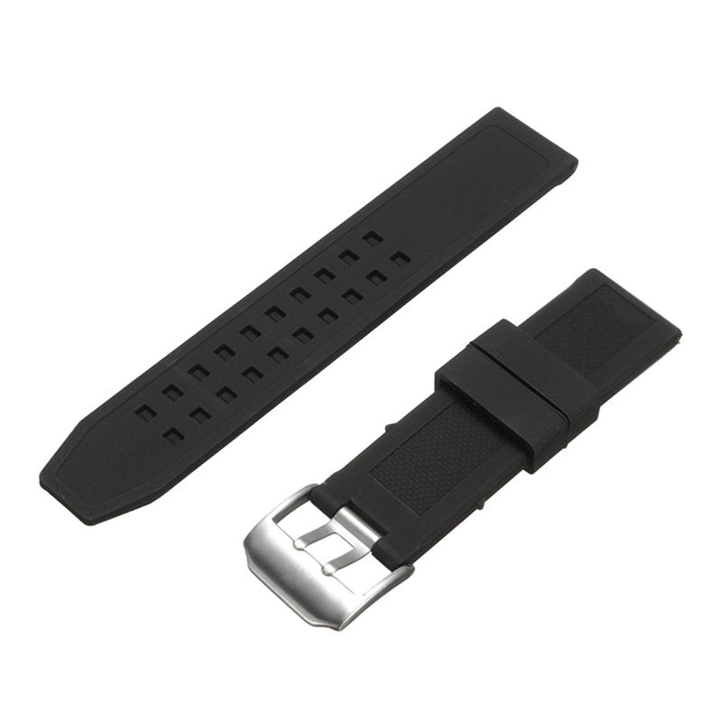 DEFFRUN Replacement 23mm Silicone Rubber Black Watch Band Strap Bracelet For Luminox