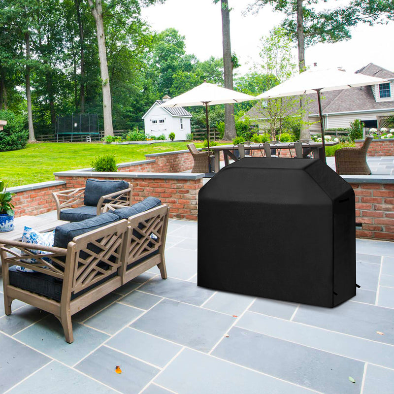 58 Inch Waterproof BBQ Grill Cover Canvass PU Coating Tool Storage Bag